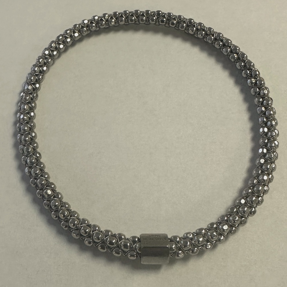 New Orleans Designer Mignon Faget Stainless Steel Halo Bangle Bracelet